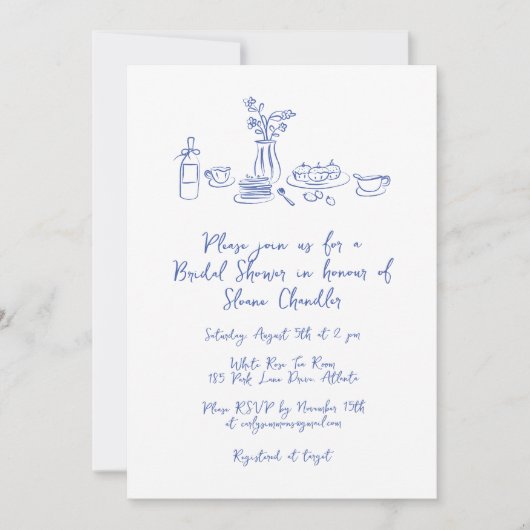 Whimsical krabbel Doodle Hand getrokken Vrijgezell Kaart (Voorkant)