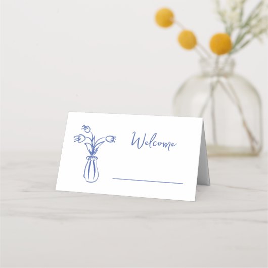 Whimsical krabbel Doodle Hand getrokken Vrijgezell Plaatskaartje (Voorkant)