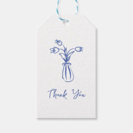 Whimsical Krabbel Doodle Handgetekende Dank Je Cadeaulabel