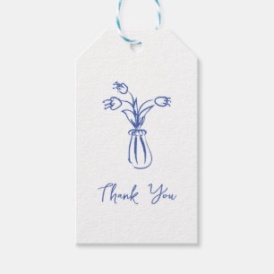 Whimsical Krabbel Doodle Handgetekende Dank Je Cadeaulabel