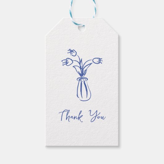 Whimsical Krabbel Doodle Handgetekende Dank Je Cadeaulabel (Voorkant)