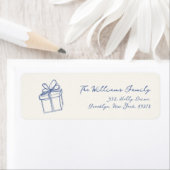 Whimsical Krabbel Kerst Retouradres Etiket (Insitu)