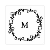 Whimsical krans monogram stempel (Afrduk)