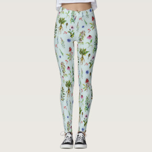 Whimsical Kruiden op Mintgroen Leggings