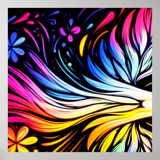 Whimsical Kunst aan een moderne kunst muur Poster