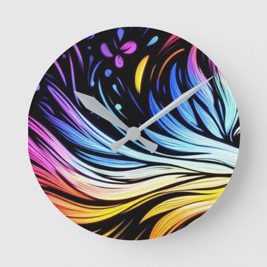 Whimsical Kunst op een 8" Ronde Klok (Voorkant)