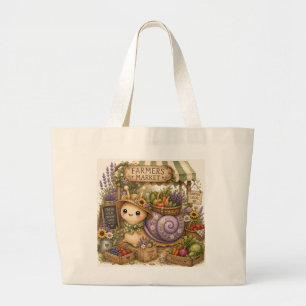 Whimsical Kunst van Slak op Waterverf voor Boerenm Grote Tote Bag