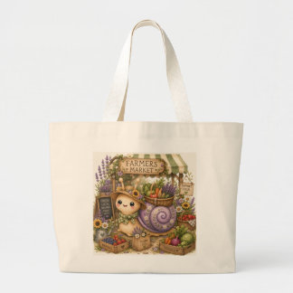 Whimsical Kunst van Slak op Waterverf voor Boerenm Grote Tote Bag