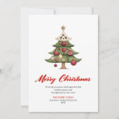Whimsical Kunstzinnige Kerstboom Kaart Afdruk (Voorkant)