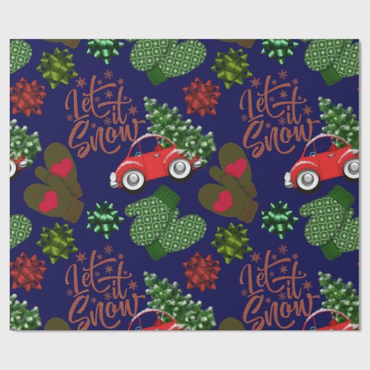 Whimsical laat het met Kerstmis gaan Cadeaupapier (Vlak)