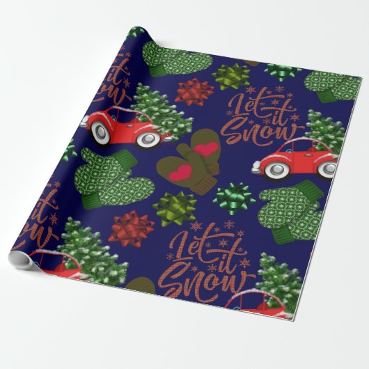 Whimsical laat het met Kerstmis gaan Cadeaupapier (Uitgerold)