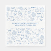 Whimsical Laatste Toast Aan De Kust Blauw Servet (Voorkant)