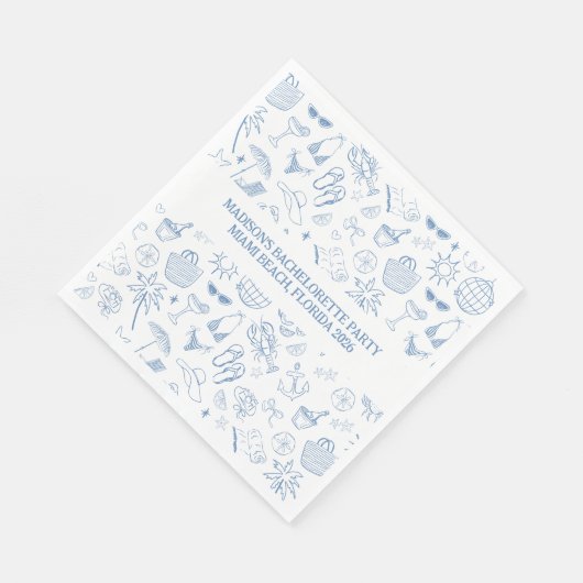 Whimsical Laatste Toast Aan De Kust Blauw Servet (Hoek)