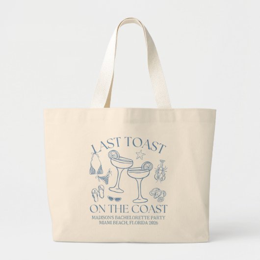 Whimsical Laatste Toast Aan De Kust Grote Tote Bag (Voorkant)