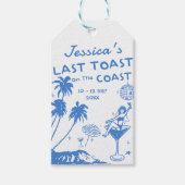 Whimsical Laatste Toast Coast Beach Bachelorette Cadeaulabel (Voorkant)