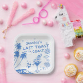 Whimsical Laatste Toast Coast Beach Bachelorette Papieren Bordje (Feest)