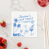 Whimsical Laatste Toast Coast Beach Bachelorette Servet (Insitu)