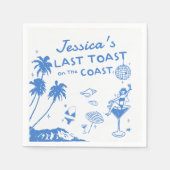 Whimsical Laatste Toast Coast Beach Bachelorette Servet (Voorkant)