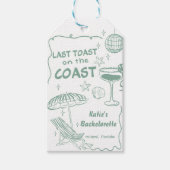 Whimsical Laatste Toast Coast Groene Bachelorette Cadeaulabel (Voorkant)
