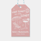 Whimsical laatste toast kust roze vrijgezelle cadeaulabel (Voorkant)