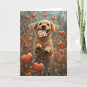 Whimsical Labrador Retriever in Hartbloem Kaart