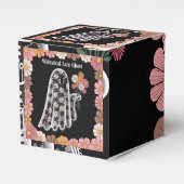 Whimsical Lace Ghost Illustratie met Bloemen Bedankdoosjes (Voorkant Zijde)