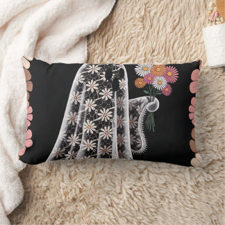 Whimsical Lace Ghost Illustratie met Bloemen Kussen