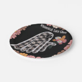 Whimsical Lace Ghost Illustratie met Bloemen Papieren Bordje (Gekanteld)