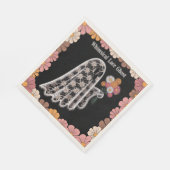 Whimsical Lace Ghost Illustratie met Bloemen Servet (Hoek)