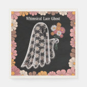Whimsical Lace Ghost Illustratie met Bloemen Servet (Voorkant)
