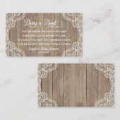 Whimsical Lace Old Barn Baby shower brengt boek me Informatiekaartje (Voorkant / Achterkant)