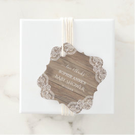 Whimsical Lace Old Barn Baby shower Favor Bedankjes Labels
