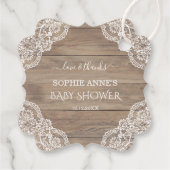 Whimsical  Lace Old Barn Baby shower Favor Bedankjes Labels (Achterkant)