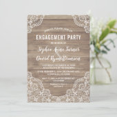 Whimsical  Lace Old Barn Engagement Party Kaart (Staand voorkant)