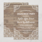 Whimsical  Lace Old Barn Engagement Party Kaart (Voorkant / Achterkant)