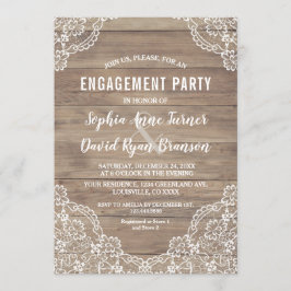Whimsical  Lace Old Barn Engagement Party Kaart
