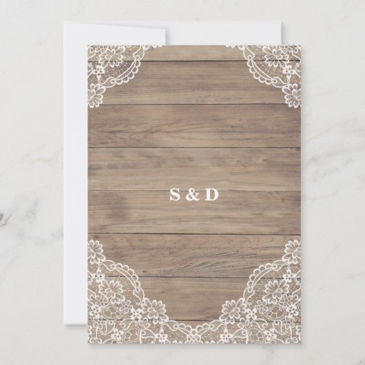 Whimsical  Lace Old Barn Wedding Kaart (Achterkant)