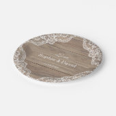 Whimsical  Lace Old Barn Wedding Papieren Bordje (Gekanteld)