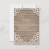 Whimsical  Lace Old Barn Wedding RSVP Kaartje (Achterkant)