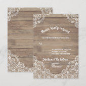 Whimsical  Lace Old Barn Wedding RSVP Kaartje (Voorkant / Achterkant)