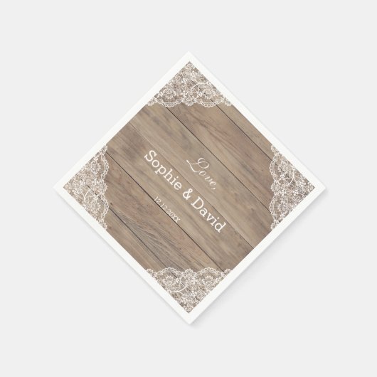 Whimsical  Lace Old Barn Wedding Servet (Hoek)