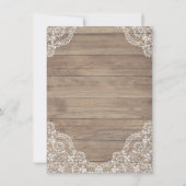 Whimsical  Lace Oude Schuur Repetitie Diner Kaart (Achterkant)