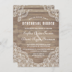 Whimsical  Lace Oude Schuur Repetitie Diner Kaart