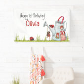 Whimsical Lady Bug Swing Garden House 1st Birthday Spandoek (Insitu)