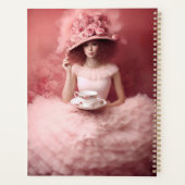 Whimsical Lady in het roze met theekopje Planner (Achterkant)