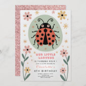 Whimsical Ladybug Birthday Kaart (Voorkant / Achterkant)