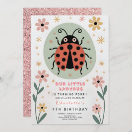 Whimsical Ladybug Birthday Kaart