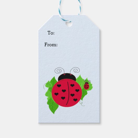 Whimsical Ladybug Cadeaulabel (Voorkant)