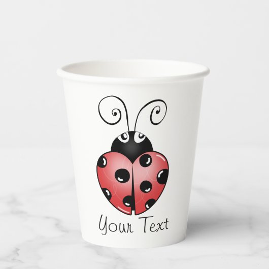 Whimsical Ladybug Design Cups Speelse Thee Feesten Papieren Bekers (Voorkant)