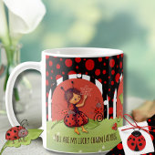 Whimsical Ladybug Garden "Lucky Charm" Wrap-Around Koffiemok